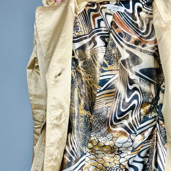 Vintage Caché Gold Trench Coat – Size Large - Picture 4 of 11